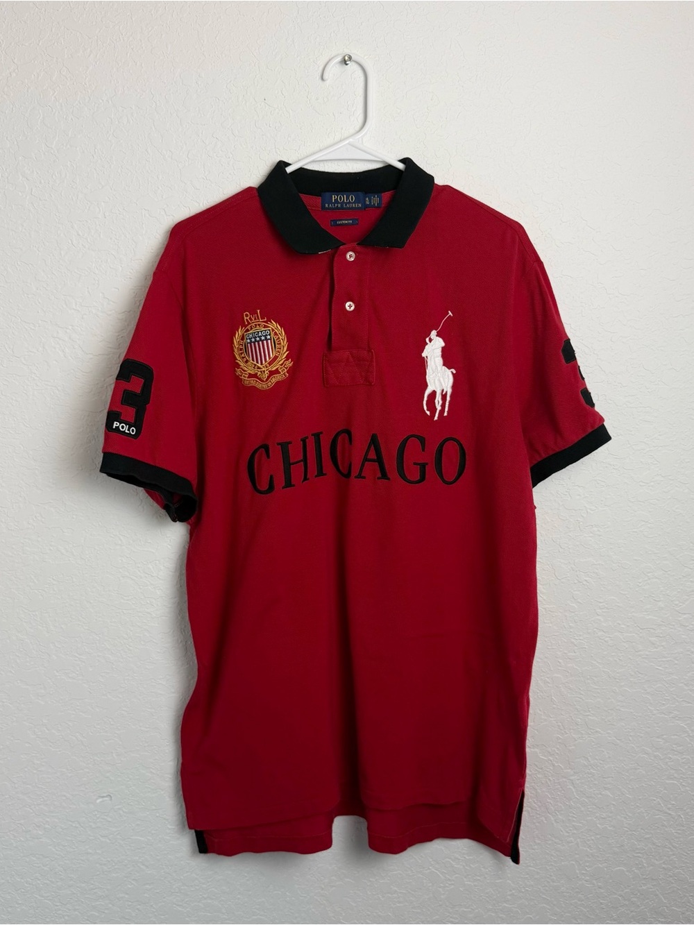 Polo Ralph Lauren Chicago Big Pony Red Polo XL #3 Chief Keef Style
